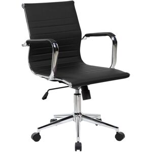 Simplie Fun Modern Medium Back Executive Office Chair, Black - Black