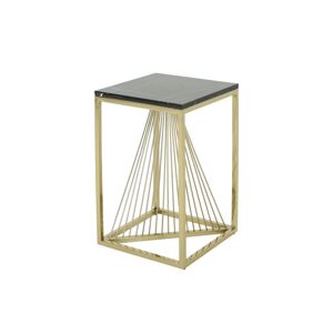 Noble House Arvid Modern Faux Marble Accent Table - Black