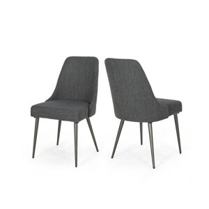 Noble House Alnoor Dining Chairs, Set of 2 - Charcoal