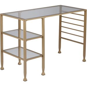 Southern Enterprises Joal Gold Metal or Glass Writing Desk - Gold