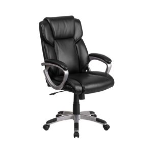 Emma+oliver Mid-Back Executive Swivel Office Chair With Padded Arms - Black