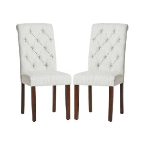 Colamy Tufted Fabric Dining Chair with Rolled Back, Set of 2 - Honeycomb