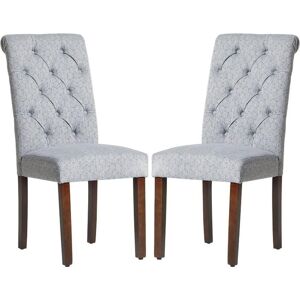 Colamy Tufted Fabric Dining Chair with Rolled Back, Set of 2 - Bluebubble