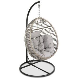 Noble House Logan Outdoor Basket Chair - Grey