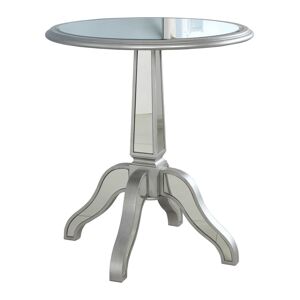 Best Master Furniture Inwood Park Mirrored Round Side Table - Silver