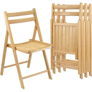 Winsome Robin 4-Piece Folding Chair Set - Natural