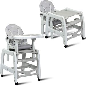 Costway 3 in 1 Baby High Chair Adjustable Seat Back and Removable Trays - Grey