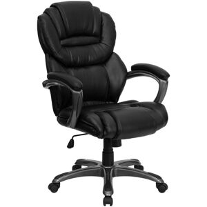 Emma+oliver High Back Executive Swivel Ergonomic Office Chair With Accent Layered Seat/Back - Black