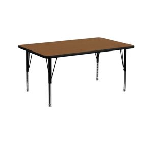 Emma+oliver 30X60 Rectangle Hp Laminate Adjustable Preschool Activity Table - Oak