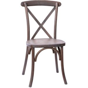 Merrick Lane Bardstown X-Back Bistro Style Wooden High Back Dining Chair - Dark driftwood