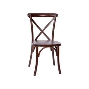 Merrick Lane Bardstown X-Back Bistro Style Wooden High Back Dining Chair - Walnut