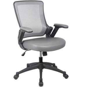 Simplie Fun Mid-Back Mesh Task Office Chair with Height Adjustable Arms, Grey - Grey