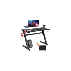 Slickblue Cup and Headphone Holder Z-shape Frame E-sports Gaming Desk - Black