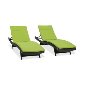 Noble House Taylor Outdoor Chaise Lounge (Set Of 2) - Grey