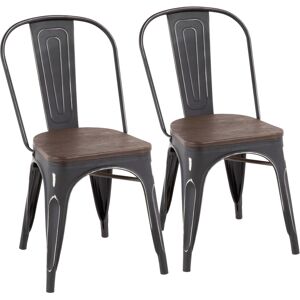 Lumisource Oregon Stackable Dining Chair Set of 2 - Espresso