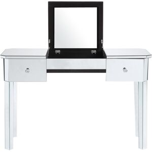 Inspired Home Louisa Mirrored 2-Drawer Makeup Vanity Table