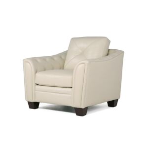 Nice Link Jaira Tufted Leather Club Chair - Ivory