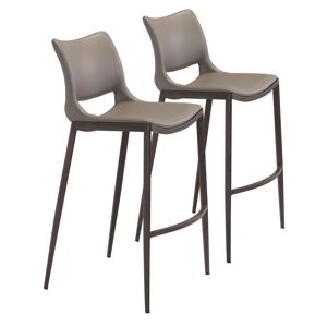 Zuo Ace Bar Chair, Set of 2 - Gray