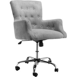 Homcom Swivel Computer Chair Mid Back Office Desk Chair for Home, Light Grey - Light grey