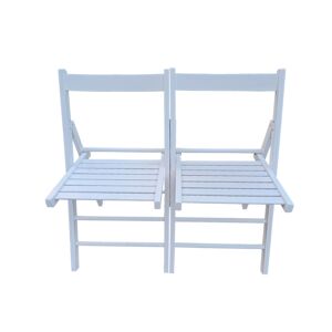 Simplie Fun Folding Chair-2 Set, Foldable Style -White - White