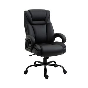 Vinsetto Big and Tall Executive Office Chair w/ Pu Leather Fabric, Wheel, Black - Black