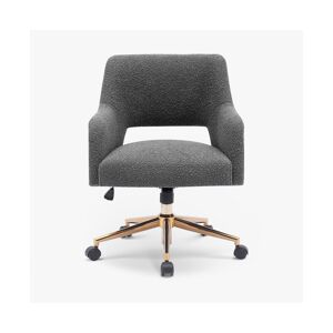 Westintrends Mid-Century Modern Office Accent Chair with Wheels - Gray