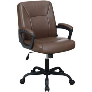 Simplie Fun Relax Cushioned Office Chair 1 Piece Upholstered Seat Back Adjustable Chair Comfort - Brown