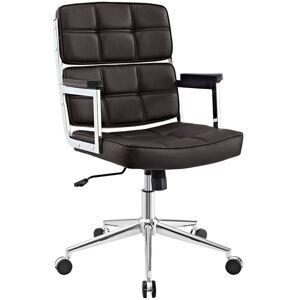 Modway Portray Highback Upholstered Vinyl Office Chair - Brown
