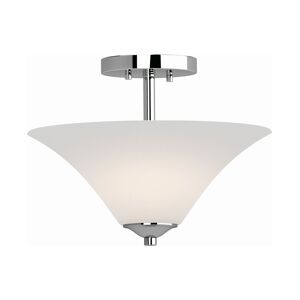 Volume Lighting Alesia 2-Light Semi-Flush Mount Ceiling Fixture - Silver