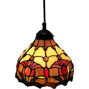 Amora Lighting Tiffany Style Tulips Hanging Lamp - Multi