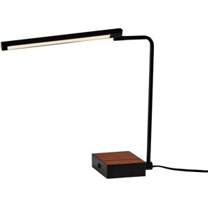 Adesso Sawyer Led Adessocharge Wireless Charging Desk Lamp - Black Camel Brown Leather