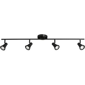 Pro Track Castro 4-Head Led Ceiling Track Light Fixture Kit Adjustable Spot-Light GU10 Dimmable Black Finish Modern Transitional Kitchen Bathroom Livi