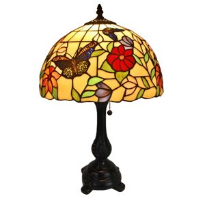 Amora Lighting Tiffany Style Butterflies Table Lamp - Multi
