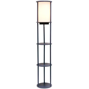 All The Rages Etagere Organizer Storage Floor Lamp with 2 Usb Charging Ports, 1 Charging Outlet - Navy