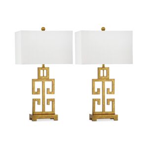 Safavieh Set of 2 Greek Key Gold-Tone Table Lamps - Gold