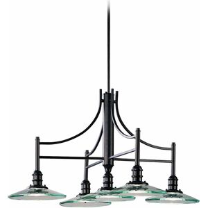 Volume Lighting Edo 5-Light Kitchen Island Downrod Pendant Chandelier - Black