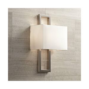 Possini Euro Design Modena Modern Wall Light Sconce Brushed Nickel Hardwired 9 1/2