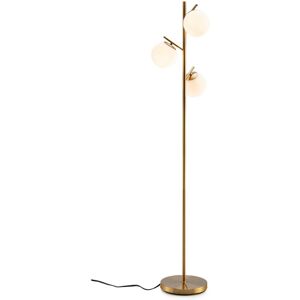 Slickblue 3-Globe Floor Lamp With Foot Switch And Bulb Bases - Golden - Golden