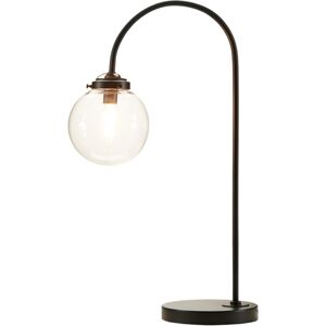 Simplie Fun Venice Arched Metal Table Lamp with Glass Globe Bulb - Black