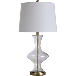 Stylecraft Home Collection Stylecraft 29in Clear Seeded Glass and Metal Base Table Lamp - Clear Seeded