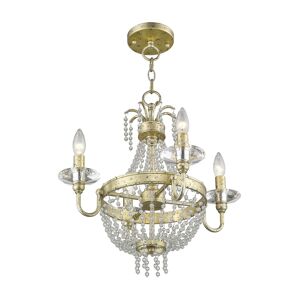 Livex Valentina 4-Light Convertible Mini Chandelier/Ceiling Mount - Winter Gold