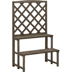 vidaXL Plant Stand with Trellis Gray 27.5