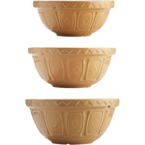 Mason Cash Cane Mixing Bowl Bundle, Set of 3 - Dark Beige