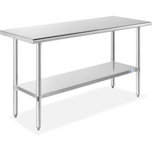 Gridmann 60 x 24 Inch Stainless Steel Table w/ Undershelf, Nsf Commercial Kitchen Work & Prep Table - Silver