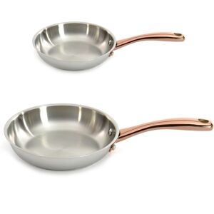 BergHOFF Ouro Gold 2pc 18/10 Stainless Steel Fry Pan Set - Silver, rose gold handles