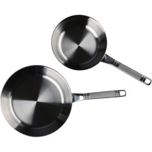 Saveur Selects Voyage Series Tri-Ply Stainless Steel 2-Pc. Fry Pan Set - Silver