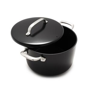 GreenPan Aluminum, Stainless Steel 8-Quart Stock Pot with Lid - Black