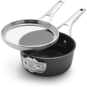 Calphalon Premier Space-Saving Hard-Anodized Nonstick 1.5-Quart Sauce Pan with Lid - Black, Stainless Steel