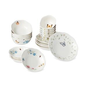 Lenox Butterfly Meadow 24-Piece Porcelain Bowl Set - Multi And White