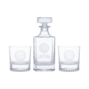 Memory Company Chicago Cubs Decanter and Two Rocks Glasses Set - Clear